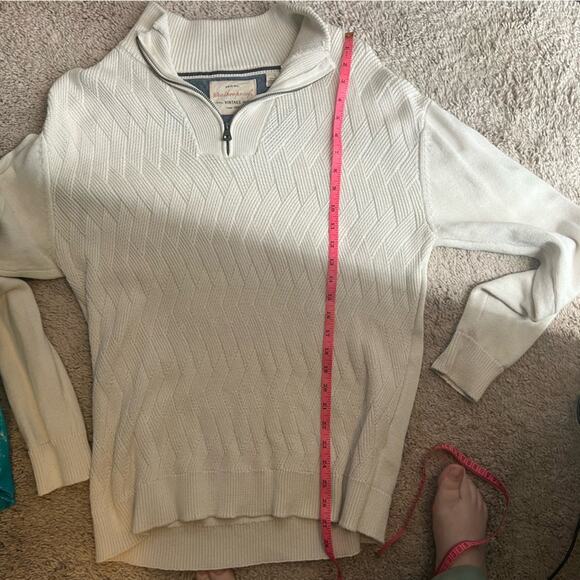 Original Weatherproof Cream Men's 1/4 zip Sweater Size Large - Picture 6 of 6